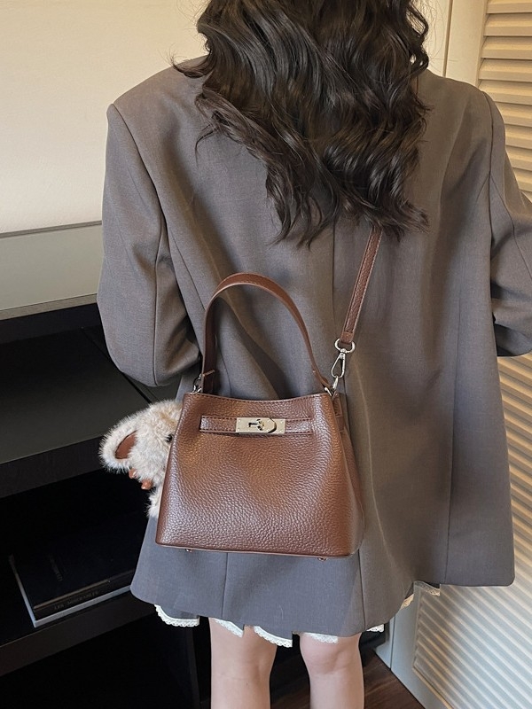 Bani Cat PU torba-tip košara, otvaranje šnira, crossbody preko jednog ramena