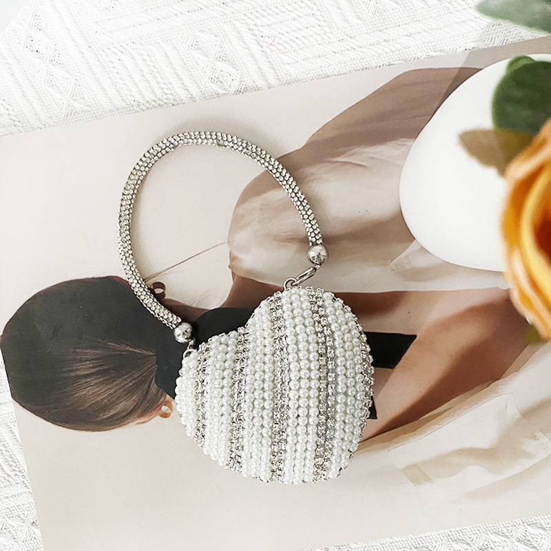 Rhinestone srcolika torba s lancem, kutija-stil, magnetska kopča, unutarnja pregrada s sandwich zatvaračem, poliester podstava