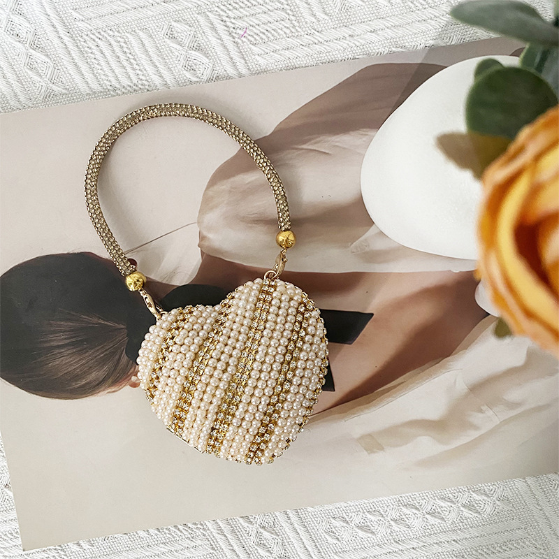 Rhinestone srcolika torba s lancem, kutija-stil, magnetska kopča, unutarnja pregrada s sandwich zatvaračem, poliester podstava