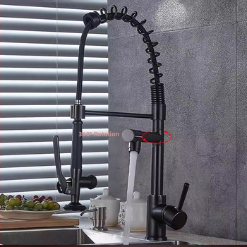 Kuchynský drezový kohút s meďou, keramickým jadrom ventilu a dvojitým prepojením