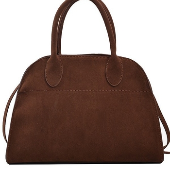 Geantă tote din velur de piele de cerb, capacitate mare, închidere cu fermoar, formă orizontală pătrată, buzunar pentru telefon