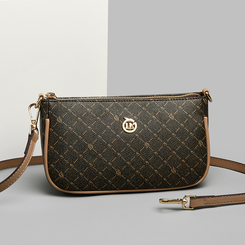 Ženska crossbody torba od PVC-a, horizontalni kvadratni oblik, zatvaranje zatvaračem, jedan remen, poliesterska podstava
