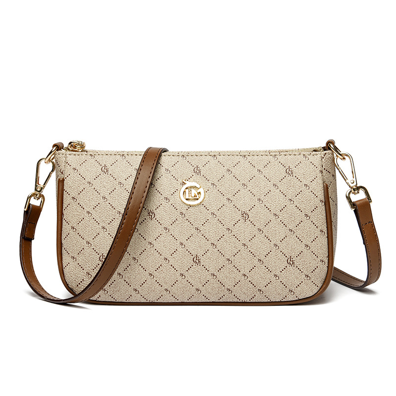 Ženska crossbody torba od PVC-a, horizontalni kvadratni oblik, zatvaranje zatvaračem, jedan remen, poliesterska podstava