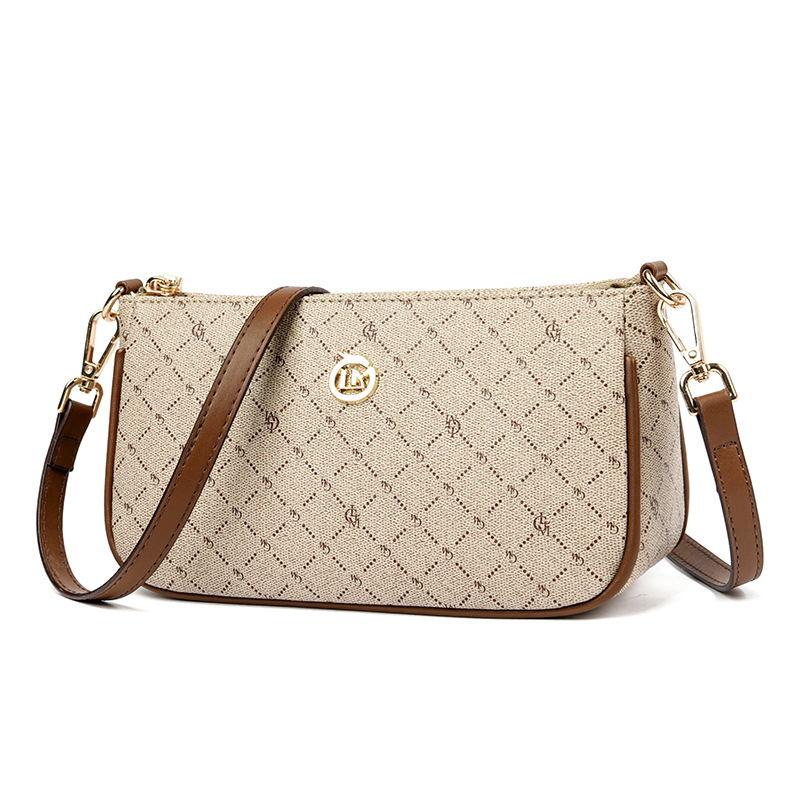 Ženska crossbody torba od PVC-a, horizontalni kvadratni oblik, zatvaranje zatvaračem, jedan remen, poliesterska podstava