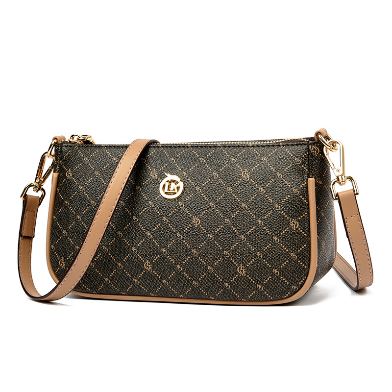 Ženska crossbody torba od PVC-a, horizontalni kvadratni oblik, zatvaranje zatvaračem, jedan remen, poliesterska podstava