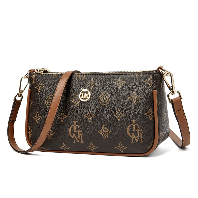 Ženska crossbody torba od PVC-a, horizontalni kvadratni oblik, zatvaranje zatvaračem, jedan remen, poliesterska podstava