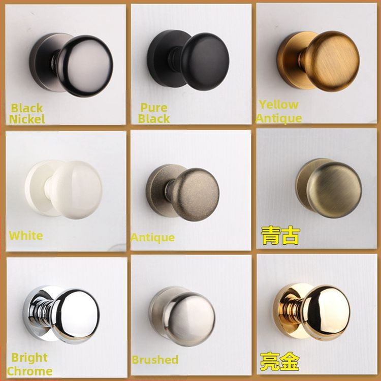 Jednostranná guľová rukoväť pre skryté dvere, kruhový tvar, ľahký luxusný štýl; materiál: zliatina zinku; povrchová úprava: elektrolytické pokovovanie; použitie: len rukoväť; model: jednostranná guľová rukoväť