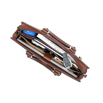 Επαγγελματική τσάντα από γνήσιο δέρμα, διπλού στρώματος από βοδινού δέρματος, αδιάβροχη, μεγάλη χωρητικότητα