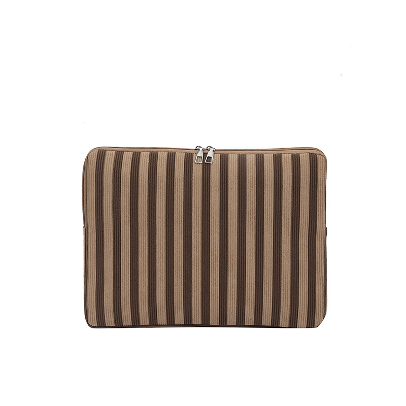 Corduroy zaštitna futrola za tablet i prijenosno računalo, prugasti uzorak, gradski minimalistički stil, prozračna, otporna na habanje, podstava od poliestera