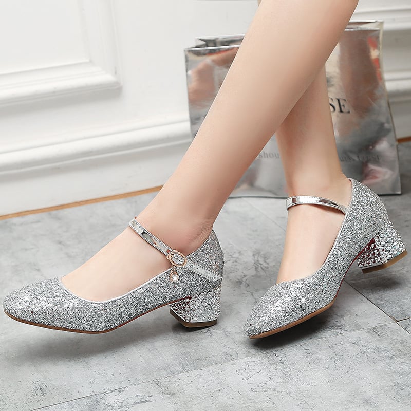 Детски обувки на ток с квадратен нос, PU изкуствена кожа, гумена подметка, за деца 7–12 години