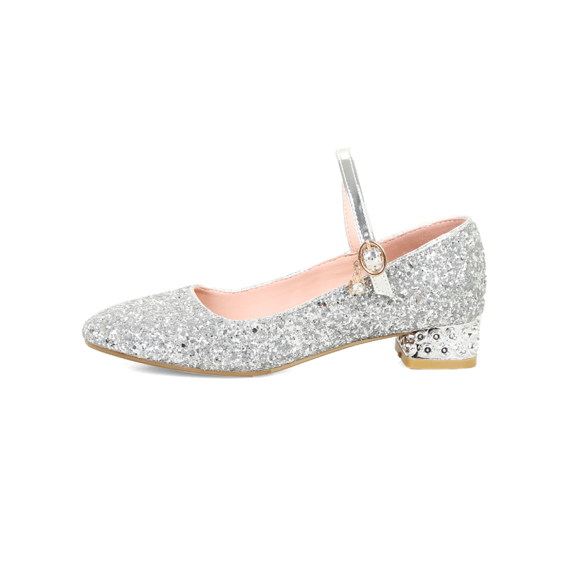 Детски обувки на ток с квадратен нос, PU изкуствена кожа, гумена подметка, за деца 7–12 години