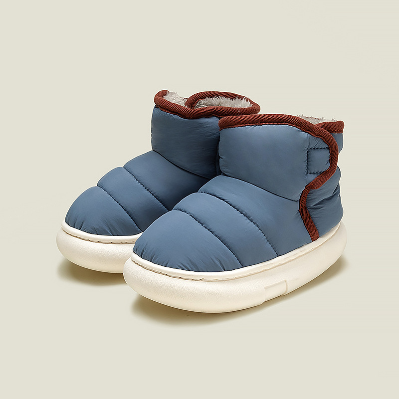 Dječje zimske papuče s plišanim podstavkom, unutarnja antislip PVC potplat, Velcro zatvarač, debeli dizajn