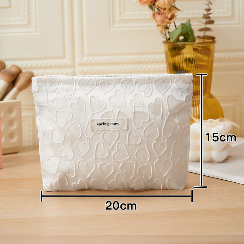 Prenosna kozmetička torba od platna sa geometrijskim uzorkom, unutarnja džep i multifunkcionalno skladištenje