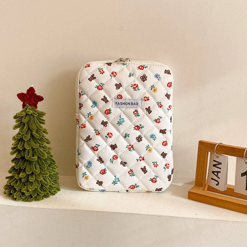 Τσάντα tablet και φορητού υπολογιστή με μοτίβο αρκούδας, νάιλον υλικό, επένδυση από φλίς, αδιάβροχη, εξαιρετικά ελαφριά, unisex