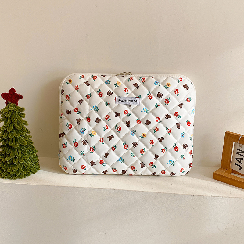 Τσάντα tablet και φορητού υπολογιστή με μοτίβο αρκούδας, νάιλον υλικό, επένδυση από φλίς, αδιάβροχη, εξαιρετικά ελαφριά, unisex