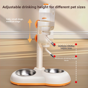 Автоматично поене за домашни любимци с двойна купа от неръждаема стомана, удароустойчива конструкция, регулируемо хранене
