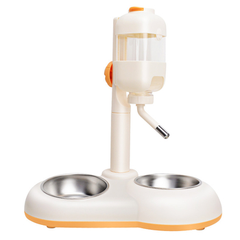 Автоматично поене за домашни любимци с двойна купа от неръждаема стомана, удароустойчива конструкция, регулируемо хранене