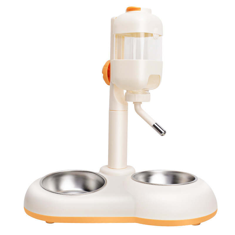 Автоматично поене за домашни любимци с двойна купа от неръждаема стомана, удароустойчива конструкция, регулируемо хранене