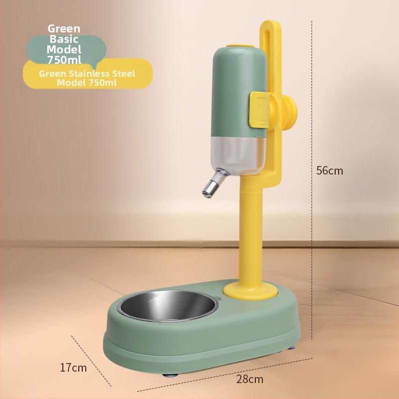 Автоматично поене за домашни любимци с двойна купа от неръждаема стомана, удароустойчива конструкция, регулируемо хранене