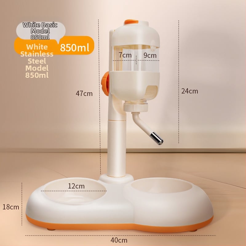 Автоматично поене за домашни любимци с двойна купа от неръждаема стомана, удароустойчива конструкция, регулируемо хранене