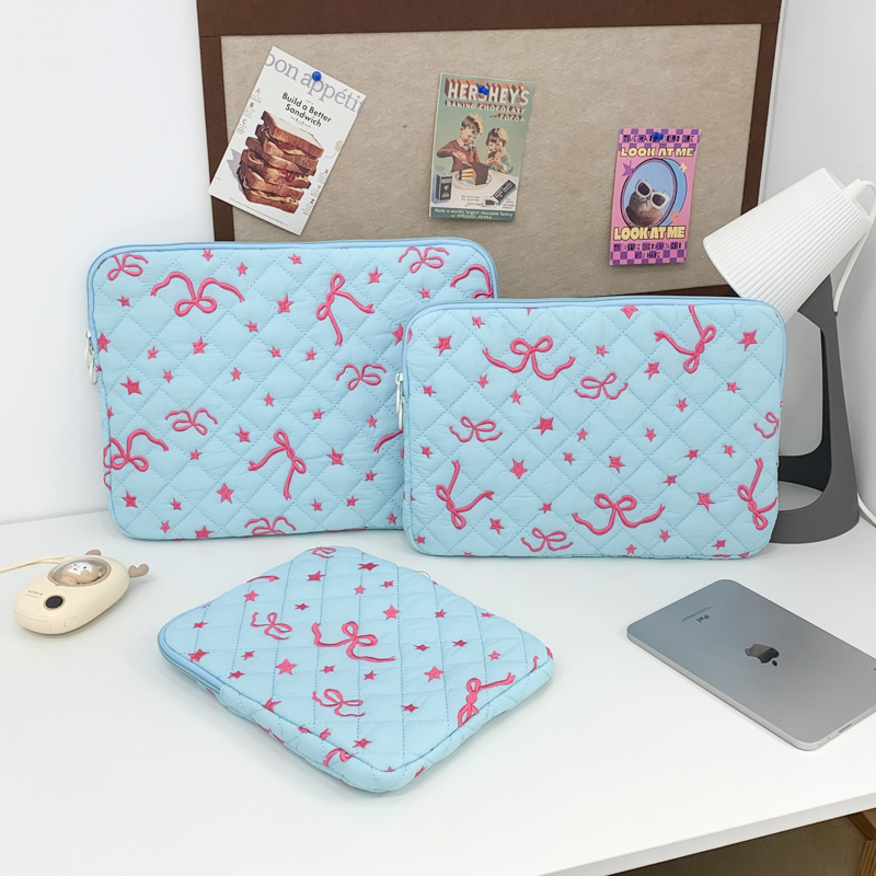 Torba za tablet s dijamantno ušivenom mašnicom i cvjetnim uzorkom, vanjska najlon tkanina, podstava od poliestera, ulični stil