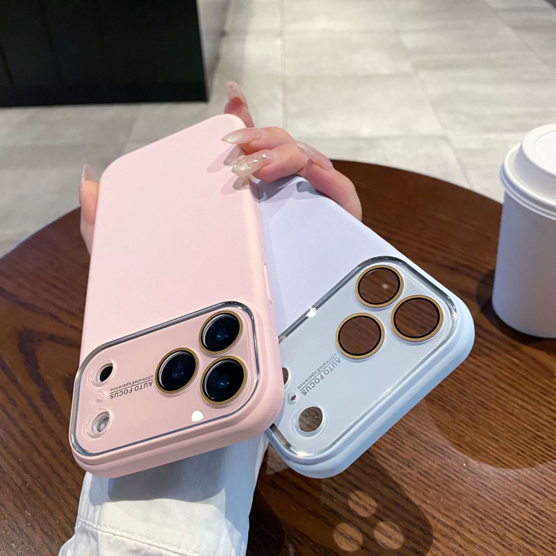 Kutija od tekućeg silikona s velikim prozorom za iPhone 12–17 Pro/Max (mat završnica) – otporna na udarce, ogrebotine, otiske prstiju, odvodi toplinu