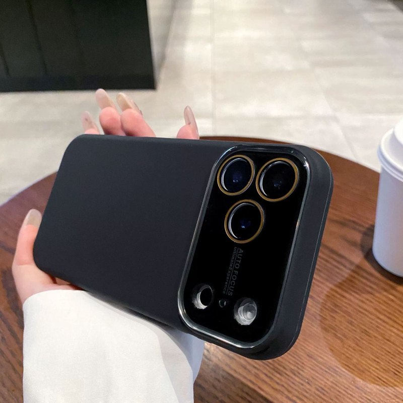 Kutija od tekućeg silikona s velikim prozorom za iPhone 12–17 Pro/Max (mat završnica) – otporna na udarce, ogrebotine, otiske prstiju, odvodi toplinu