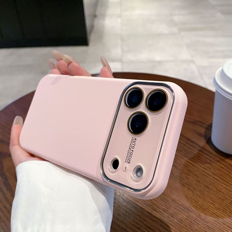 Kutija od tekućeg silikona s velikim prozorom za iPhone 12–17 Pro/Max (mat završnica) – otporna na udarce, ogrebotine, otiske prstiju, odvodi toplinu
