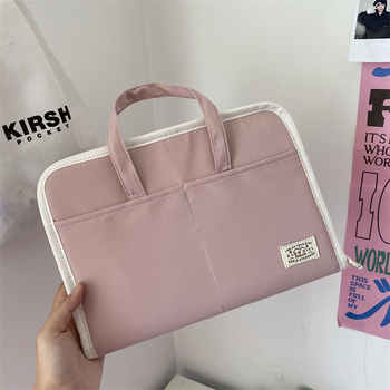 Geantă pentru laptop cu fermoar, design simplu, culoare uni; material Oxford, căptușeală poliester; respirabilă, ușoară, rezistentă la uzură; potrivită pentru tablete și laptopuri