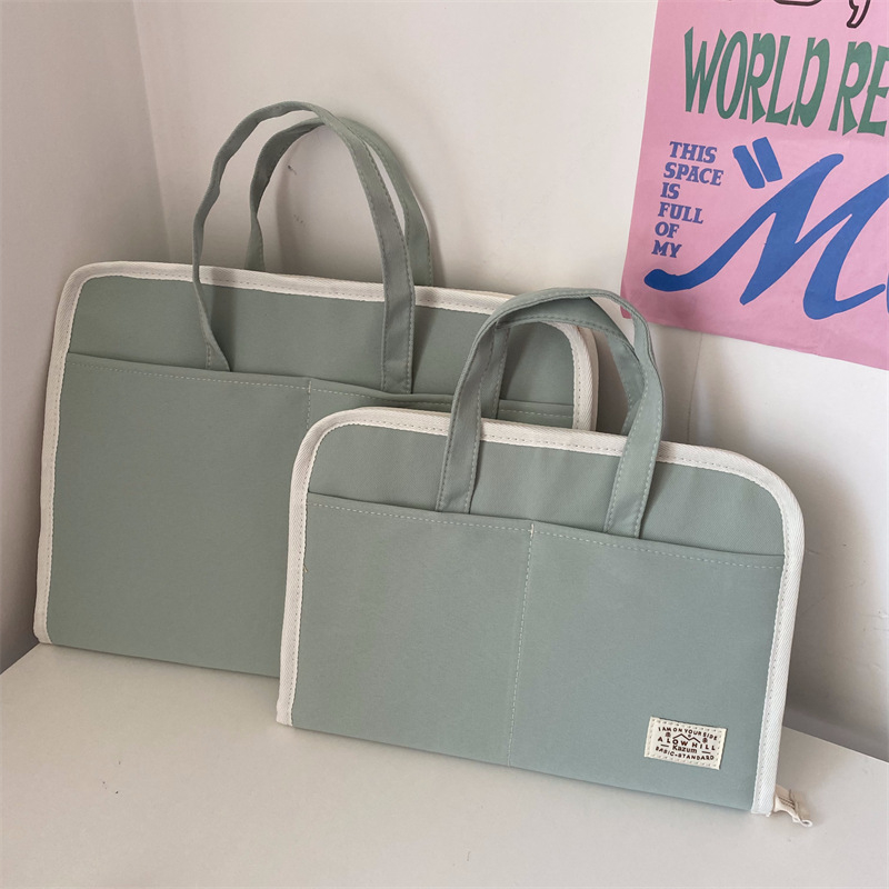 Geantă pentru laptop cu fermoar, design simplu, culoare uni; material Oxford, căptușeală poliester; respirabilă, ușoară, rezistentă la uzură; potrivită pentru tablete și laptopuri