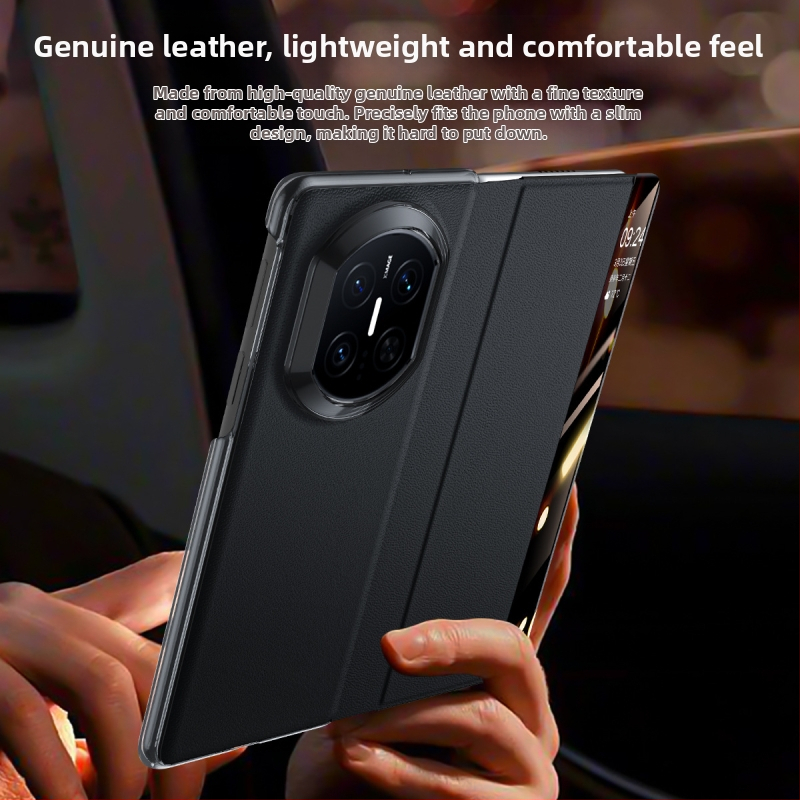 Kožený obal Huawei Mate X7 z pravej Nappa kože s dierovaným vzorom, X5X6 inteligentné okno-stojan ochrana