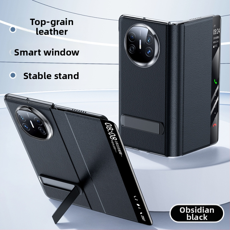 Kožený obal na Huawei Mate X7 s držiakom, Nappa textúra s dierkami, odvádzanie tepla