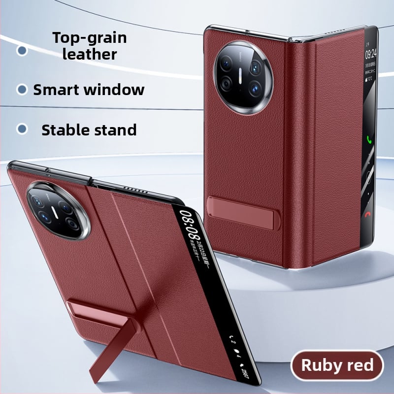 Kožený obal na Huawei Mate X7 s držiakom, Nappa textúra s dierkami, odvádzanie tepla