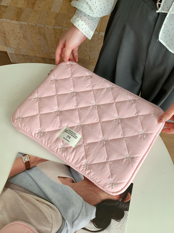 Tablettához való tárolótáska gyémántvarrásos masnival, LIFEHOHO poliészter külső és bélés, uniszex, tavasz 2025