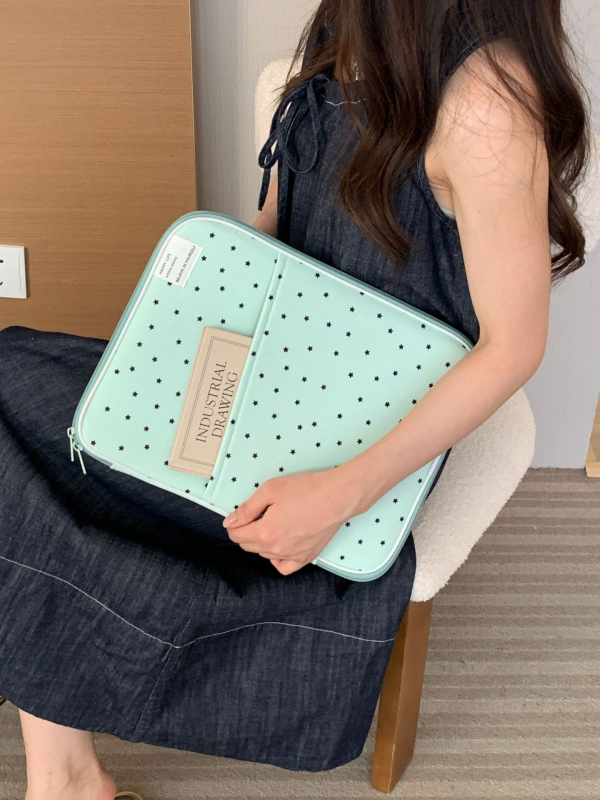 Plic pentru laptop LIFEHOHO – exterior poliester, căptușeală poliester, model geometric, unisex, lansare primăvara 2025