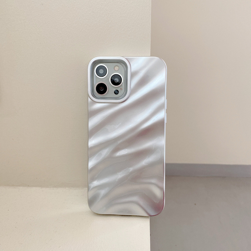 Kućište od tekućeg silikona s trodimenzionalnim plisiranim uzorkom za iPhone 16 Pro Max i iPhone 15/14/13 – mekani, premium dojam