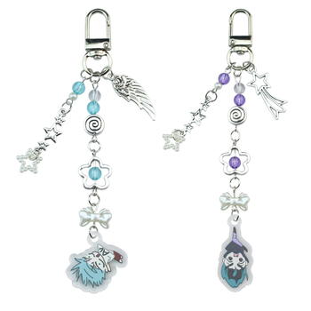 Kulcstartó: aranyos kézzel készített gyöngyös füzér, akril, karikatúra dizájn, alkalmas táskákhoz és telefonokhoz