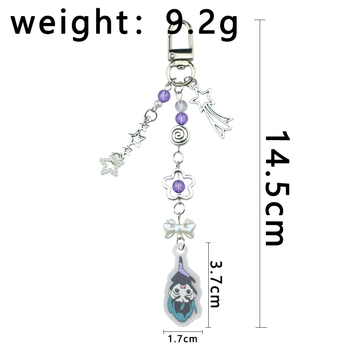 Kulcstartó: aranyos kézzel készített gyöngyös füzér, akril, karikatúra dizájn, alkalmas táskákhoz és telefonokhoz