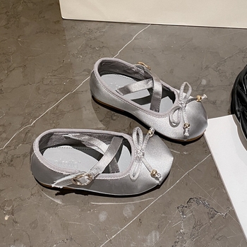 Момичешки балеринки от микрофибър в принцес стил, кожена вътрешност, PU стелка, гумена подметка, велкро закопчаване