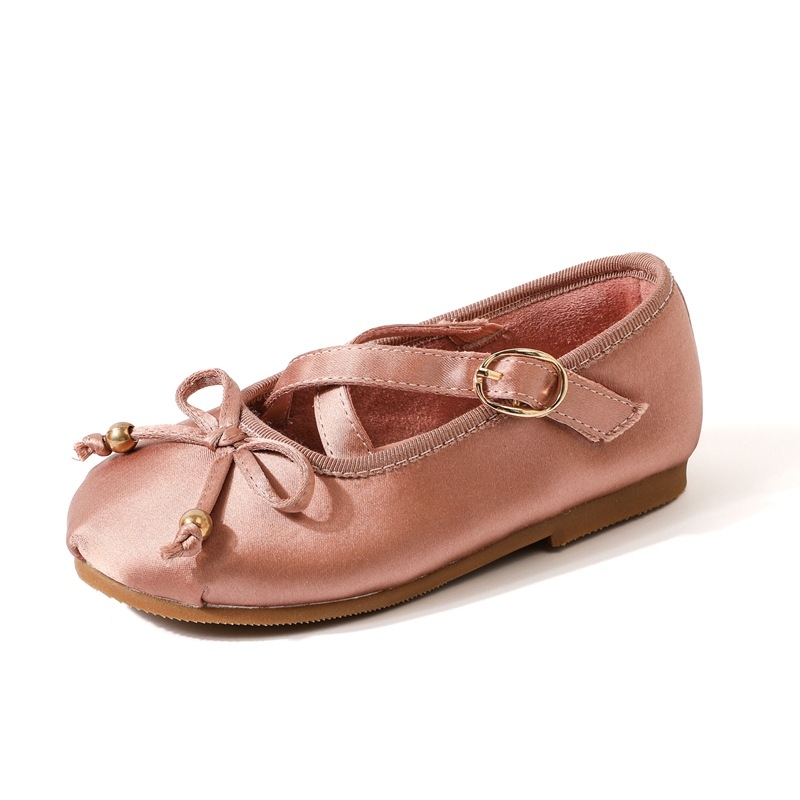 Момичешки балеринки от микрофибър в принцес стил, кожена вътрешност, PU стелка, гумена подметка, велкро закопчаване