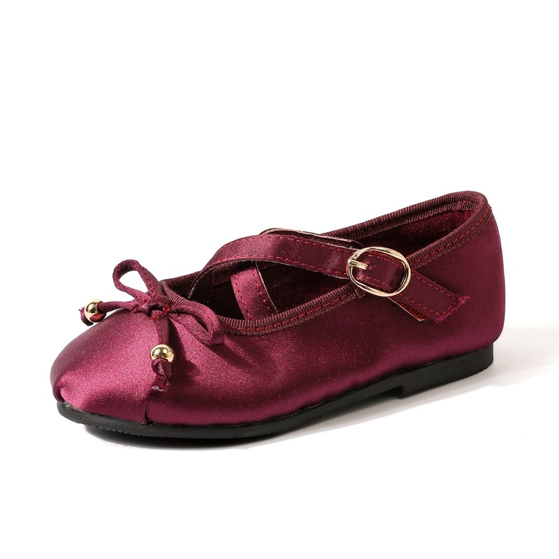 Момичешки балеринки от микрофибър в принцес стил, кожена вътрешност, PU стелка, гумена подметка, велкро закопчаване