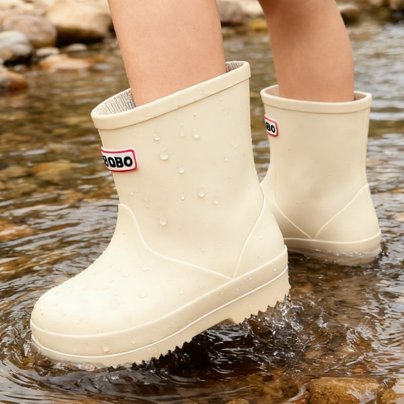 Dječje kišne čizme, PVC gornji dio, dizajn s niskim profilom, niski pet 1–3 cm, za sve sezone