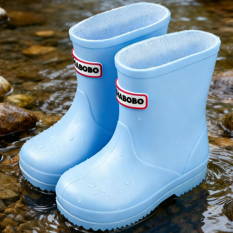 Dječje kišne čizme, PVC gornji dio, dizajn s niskim profilom, niski pet 1–3 cm, za sve sezone