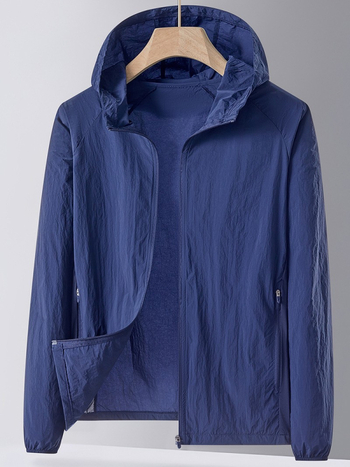 Unisex vanjska windbreaker s UV zaštitom UPF50+, brzo se suši, prozračni najlon, s kapuljačom