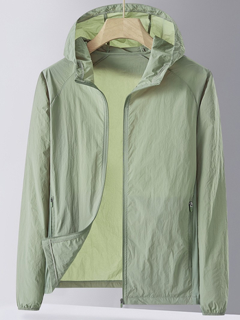 Unisex vanjska windbreaker s UV zaštitom UPF50+, brzo se suši, prozračni najlon, s kapuljačom