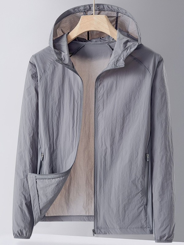 Unisex vanjska windbreaker s UV zaštitom UPF50+, brzo se suši, prozračni najlon, s kapuljačom