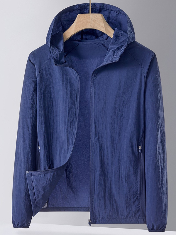 Unisex vanjska windbreaker s UV zaštitom UPF50+, brzo se suši, prozračni najlon, s kapuljačom
