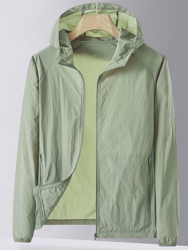 Unisex vanjska windbreaker s UV zaštitom UPF50+, brzo se suši, prozračni najlon, s kapuljačom