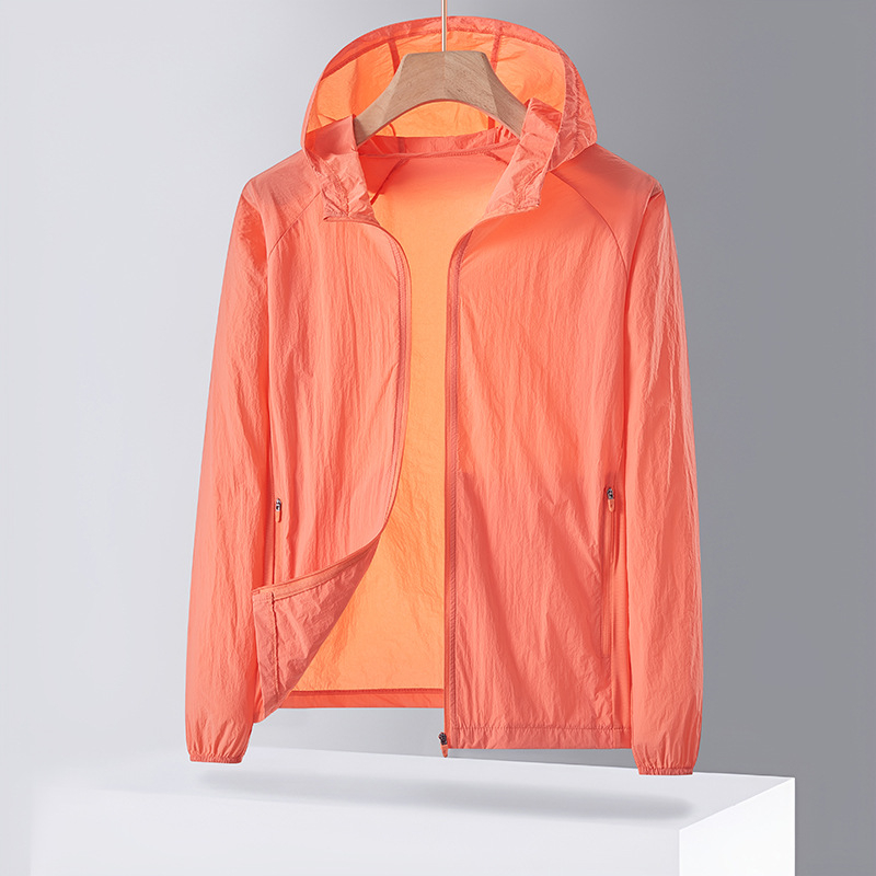 Unisex vanjska windbreaker s UV zaštitom UPF50+, brzo se suši, prozračni najlon, s kapuljačom