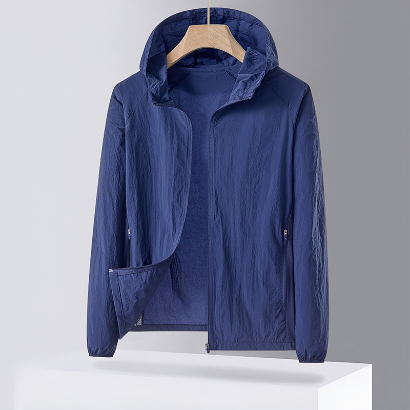 Unisex vanjska windbreaker s UV zaštitom UPF50+, brzo se suši, prozračni najlon, s kapuljačom
